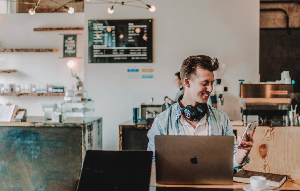 Man in a cofeeshop