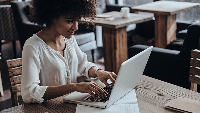 Woman with a laptop